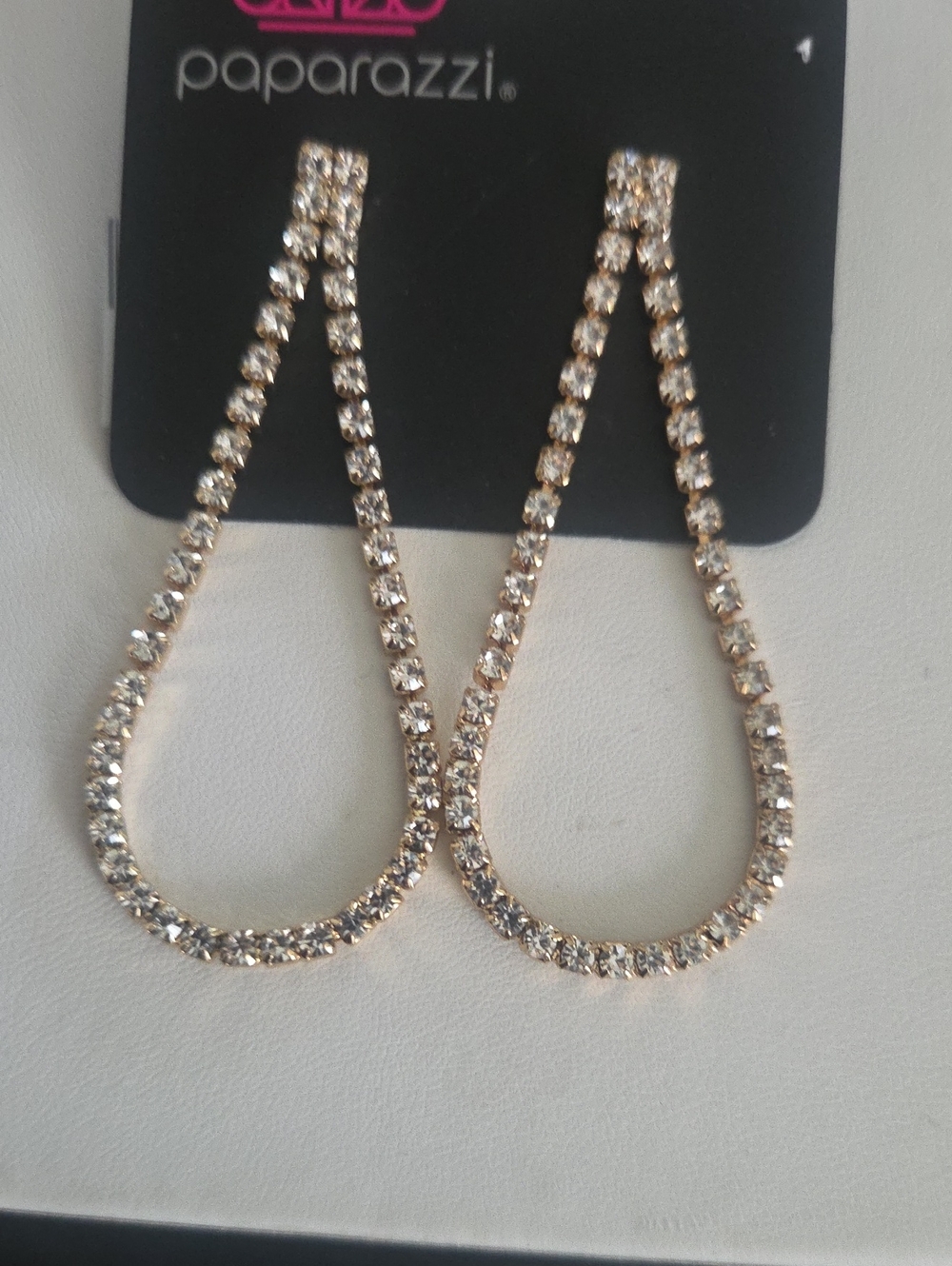 PaparazziDiamomd Drops Gold Post Earrings NWT